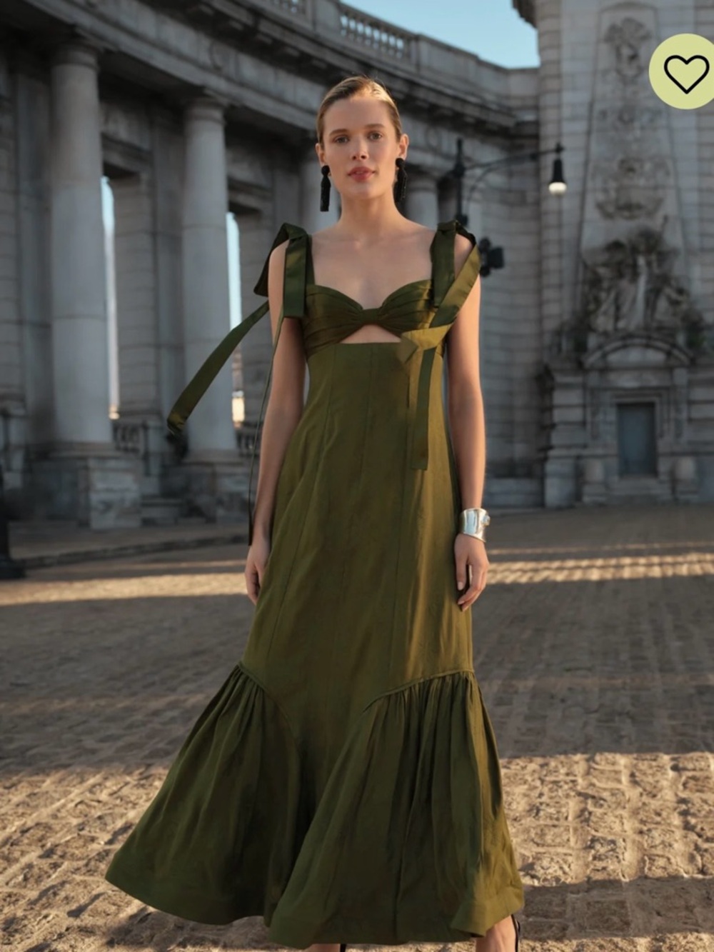 Tie-Shoulder Maxi Dress with Cutout Detail